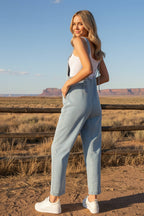 Washed Denim Overall Jumpsuit