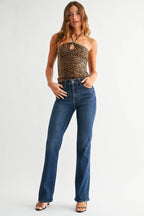 Mid Rise Seamed Bootcut Jeans – Dark Denim