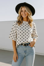 Oversized Polka Dot Sweater Top