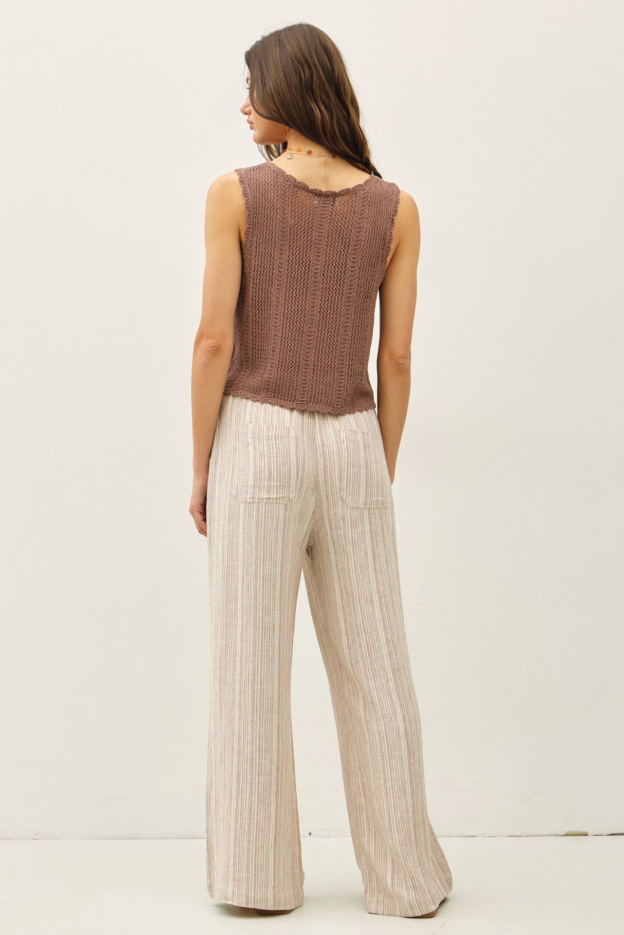 Striped Linen Wide Leg Pants – 29" Inseam - multiple colors available