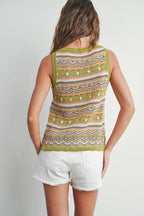 Geo Pattern Knit Top