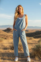 Washed Denim Overall Jumpsuit