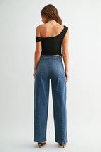 Pork Chop Pocket Straight Jeans – Medium Denim