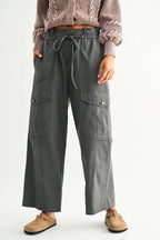 Wide-Leg Cargo Utility Trousers