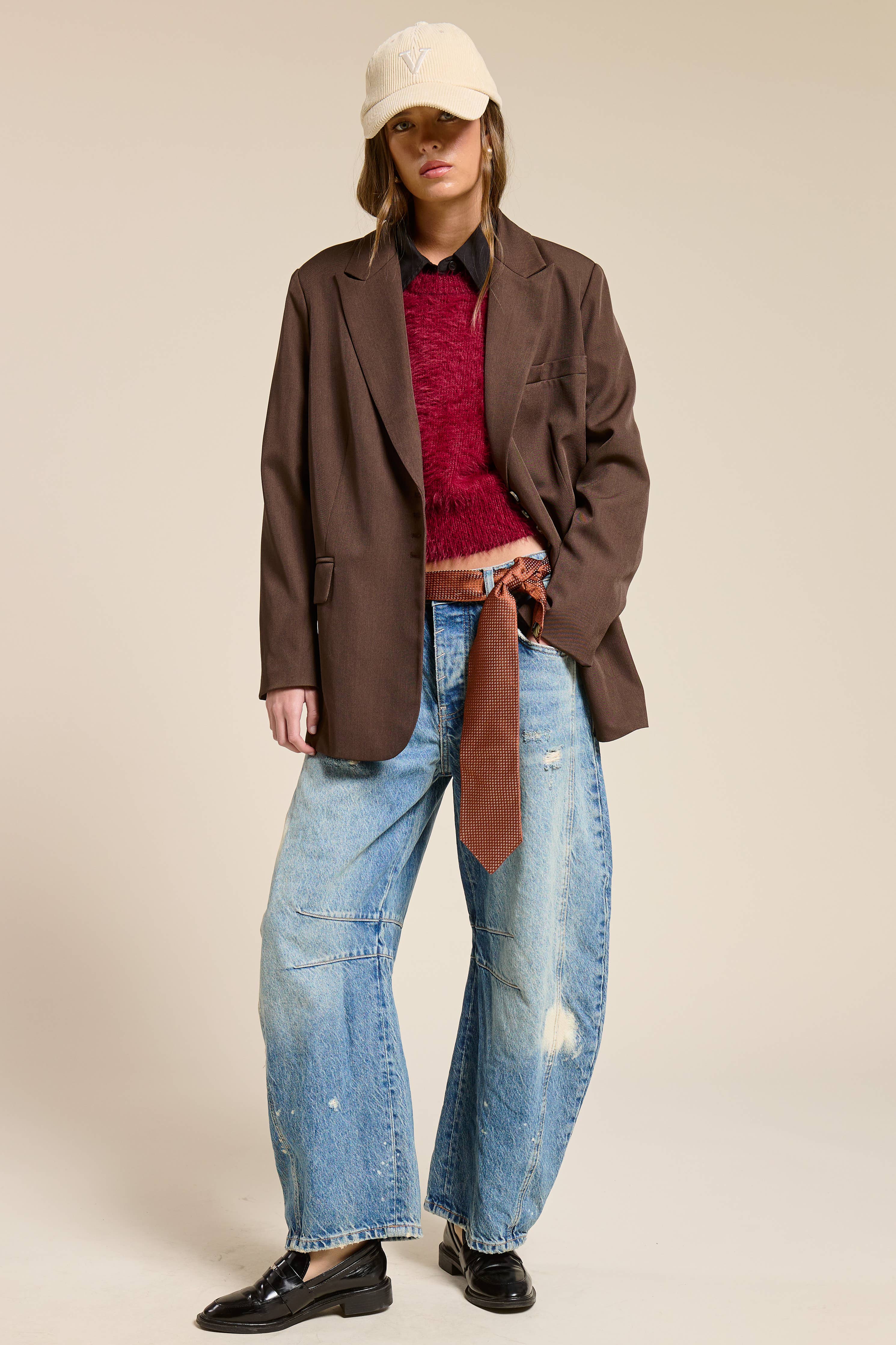 Adjustable Tie Back Blazer Jacket