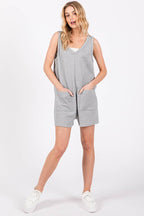 Textured Knit Overall Romper