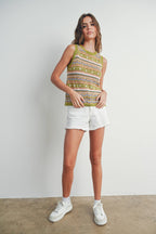 Geo Pattern Knit Top