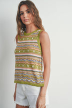 Geo Pattern Knit Top