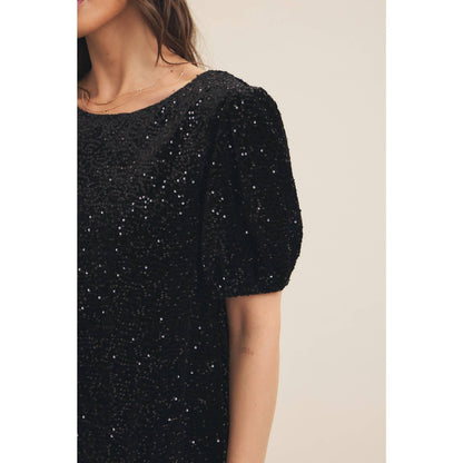 SEQUIN IN VELVET MINI DRESS [ multiple colors available ]