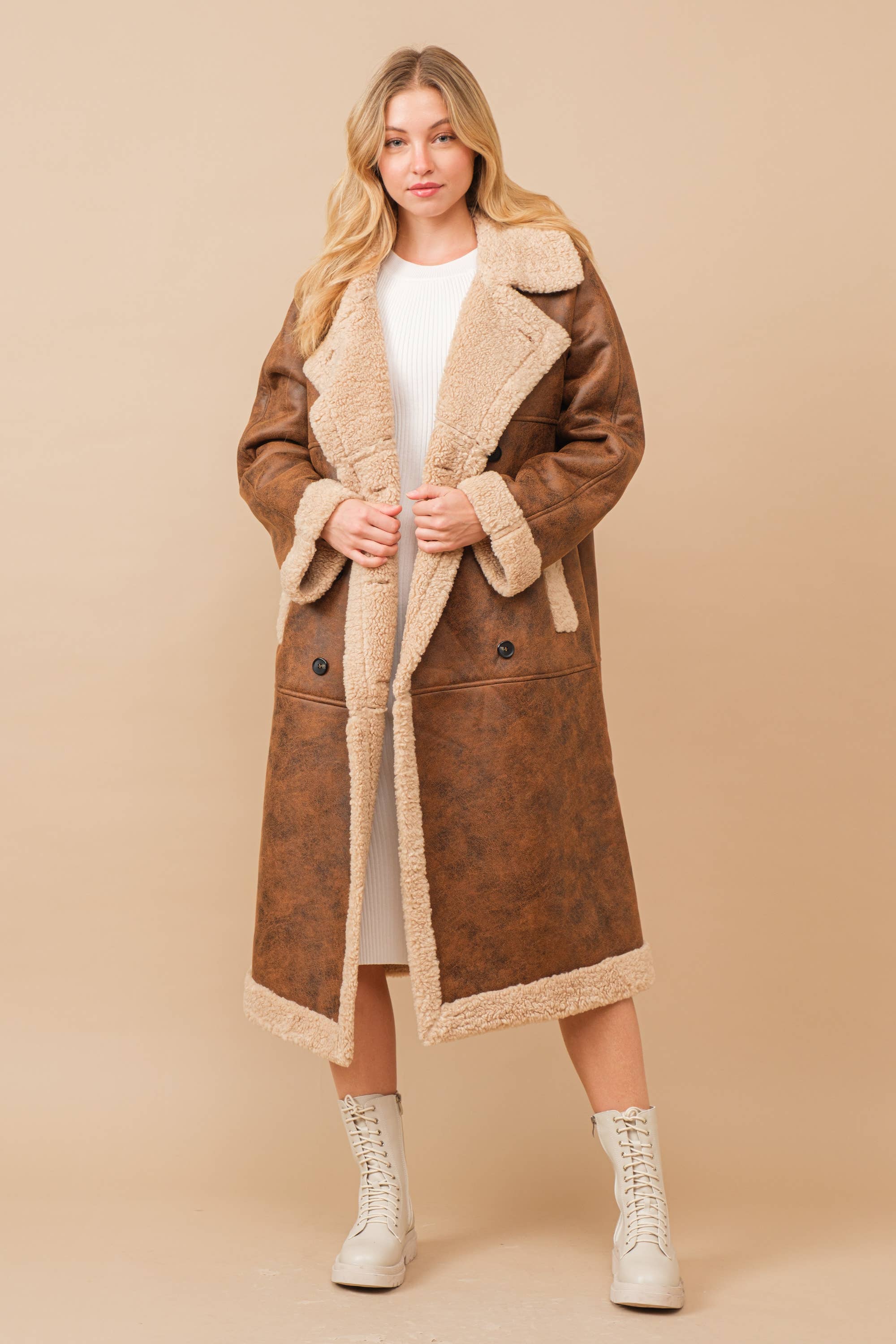 Faux Teddy Shearling Cozy Coat