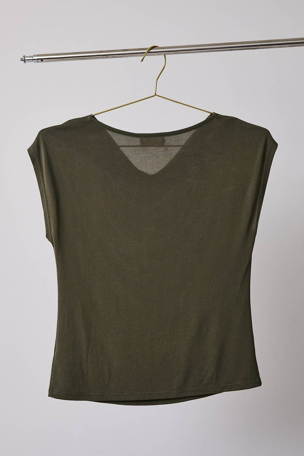 Cowl Neck Cap Sleeve Top - Draped Neckline Blouse