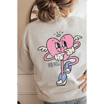 FREE HUGS VALENTINE GRAPHIC SWEATSHIRT