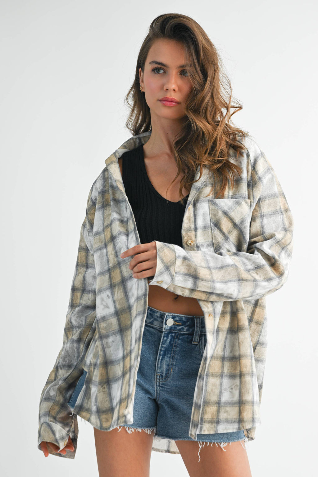 Laura Plaid Washed Flannel shirt