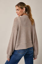 Long Sleeve Cropped Cardigan – Oatmeal