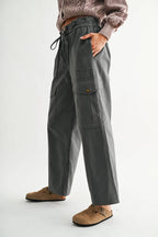 Wide-Leg Cargo Utility Trousers