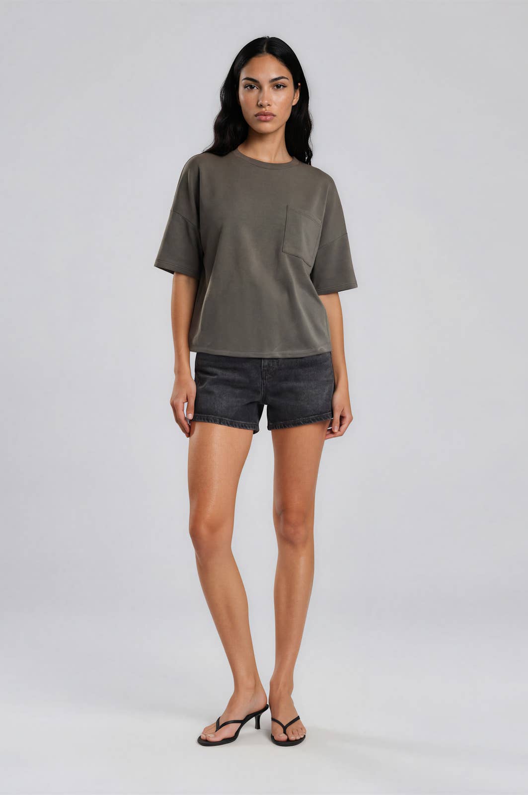 Crew Neck Short Sleeve Pocketed Scuba Top