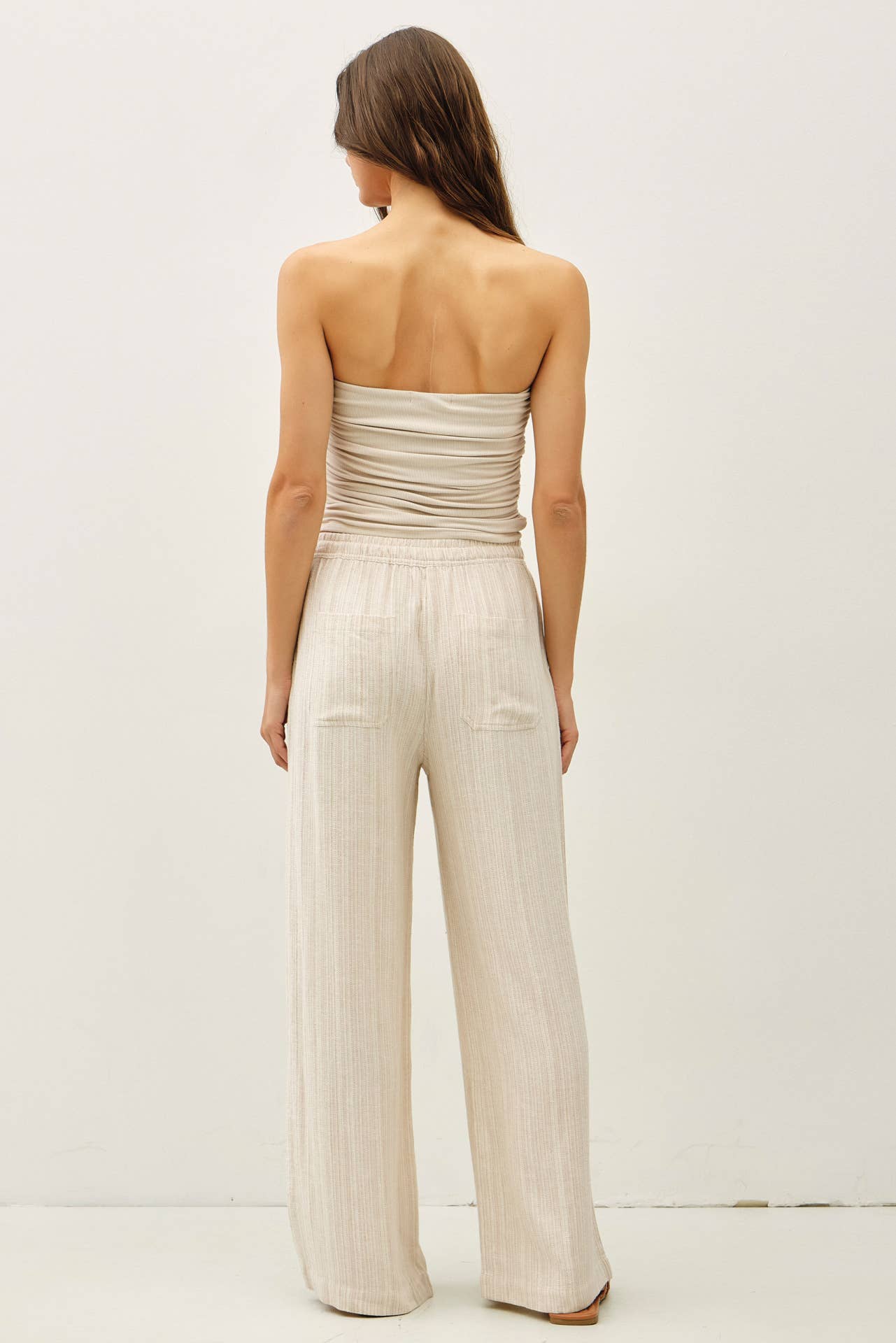 Striped Linen Wide Leg Pants – 29" Inseam - multiple colors available