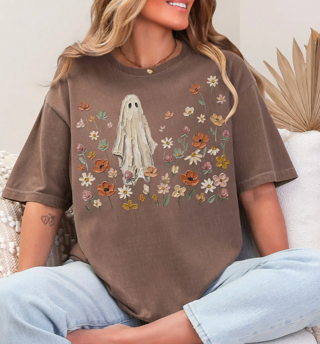 Wildflower Ghost Halloween Graphic Tee