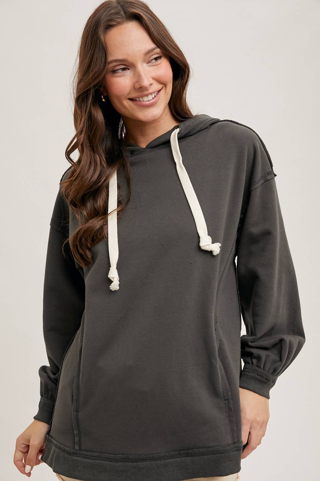 OVERSIZED SWEATSHIRT HOODIE WITH KANGAROO POCKET