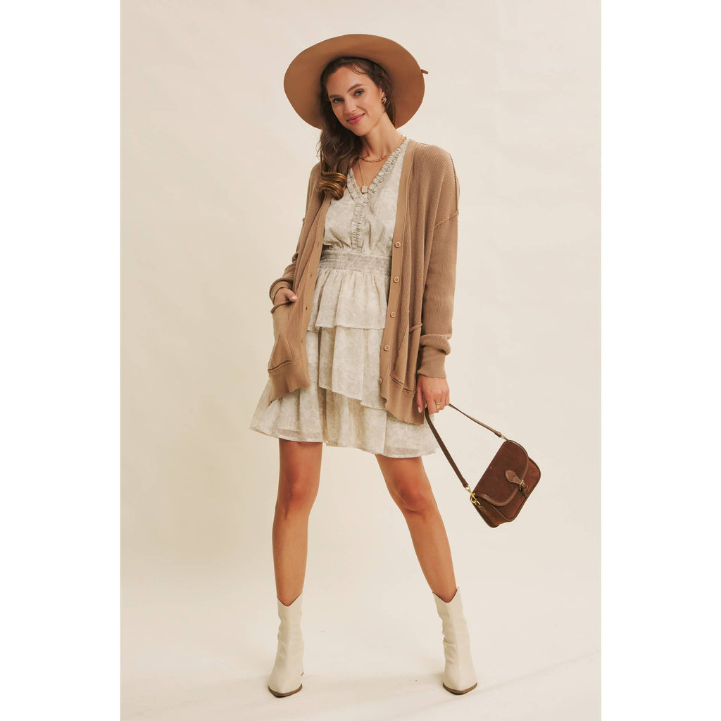 SLOUCHY BUTTON-DOWN CARDIGAN