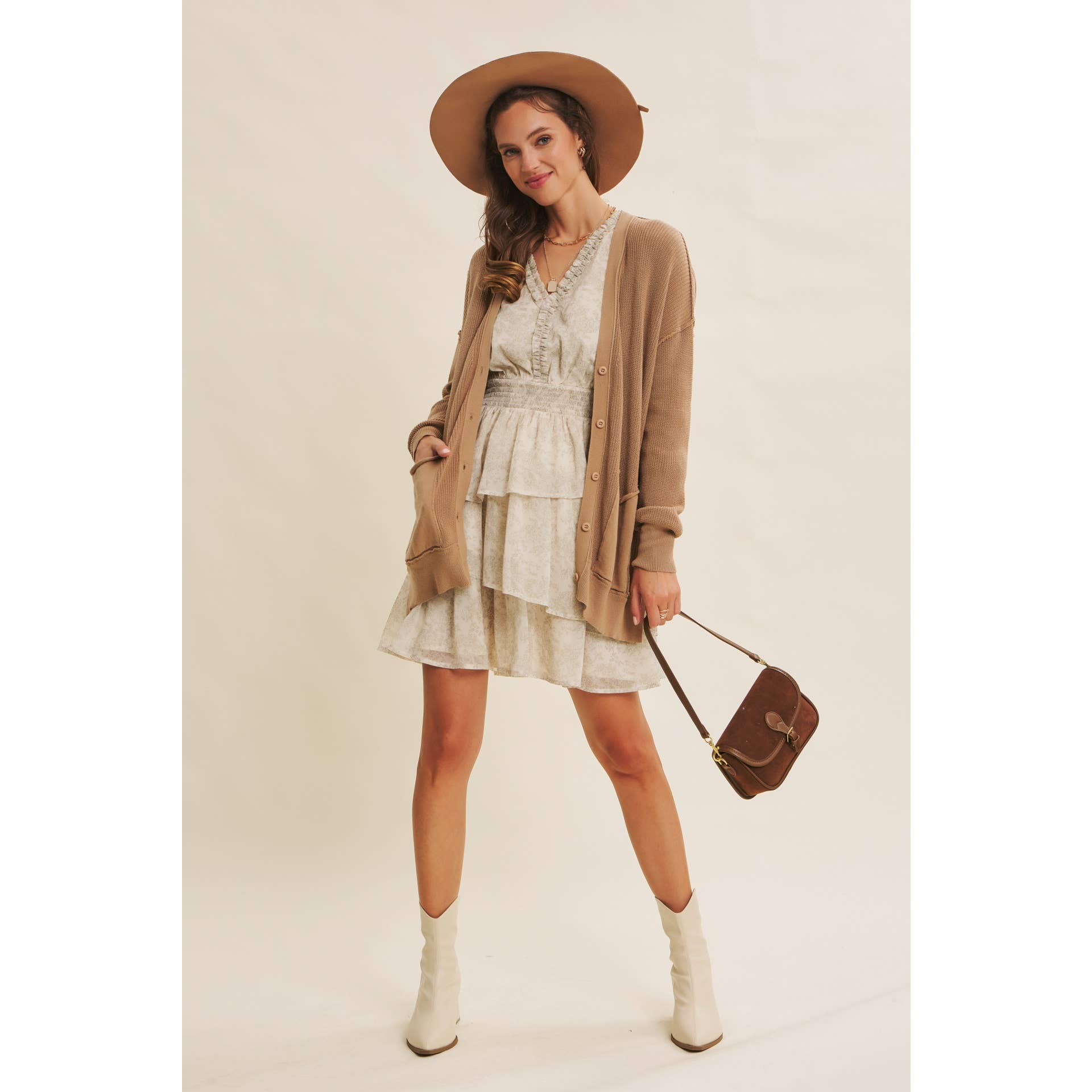 SLOUCHY BUTTON-DOWN CARDIGAN