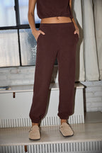 Elastic Waistband Jogger Pants - Tapered Athleisure Pants