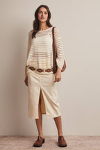 Open-knit stripe sweater - final styling view