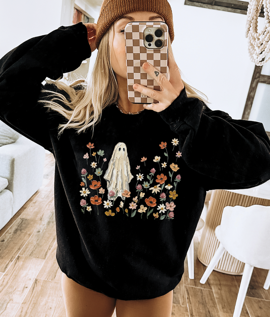 Wildflower Ghost Halloween Graphic Tee