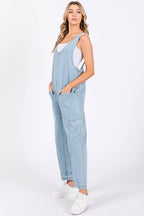 Washed Denim Overall Jumpsuit