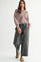 Wide-Leg Cargo Utility Trousers