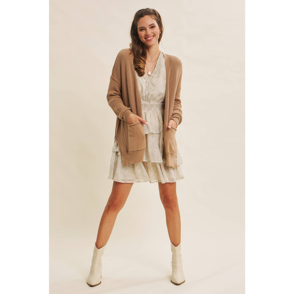 SLOUCHY BUTTON-DOWN CARDIGAN