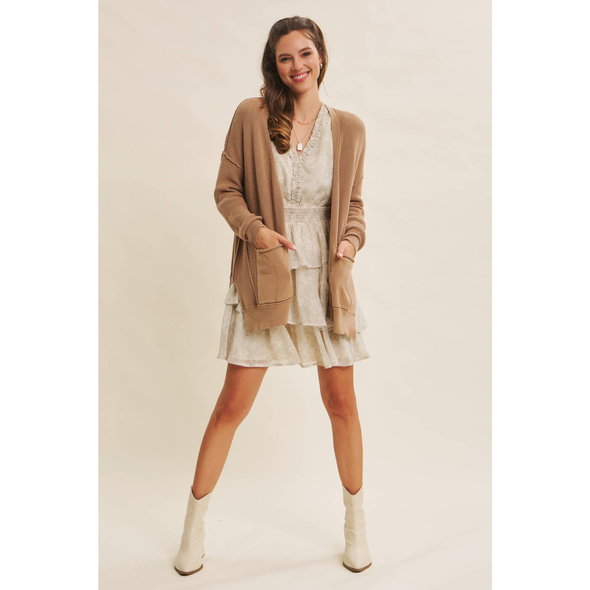 SLOUCHY BUTTON-DOWN CARDIGAN