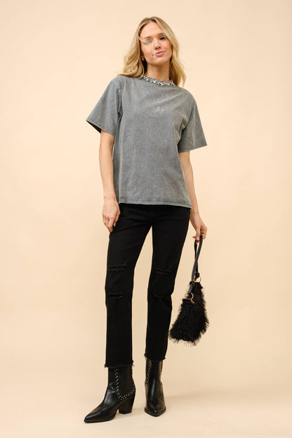 Rhinestone Embellished Tee