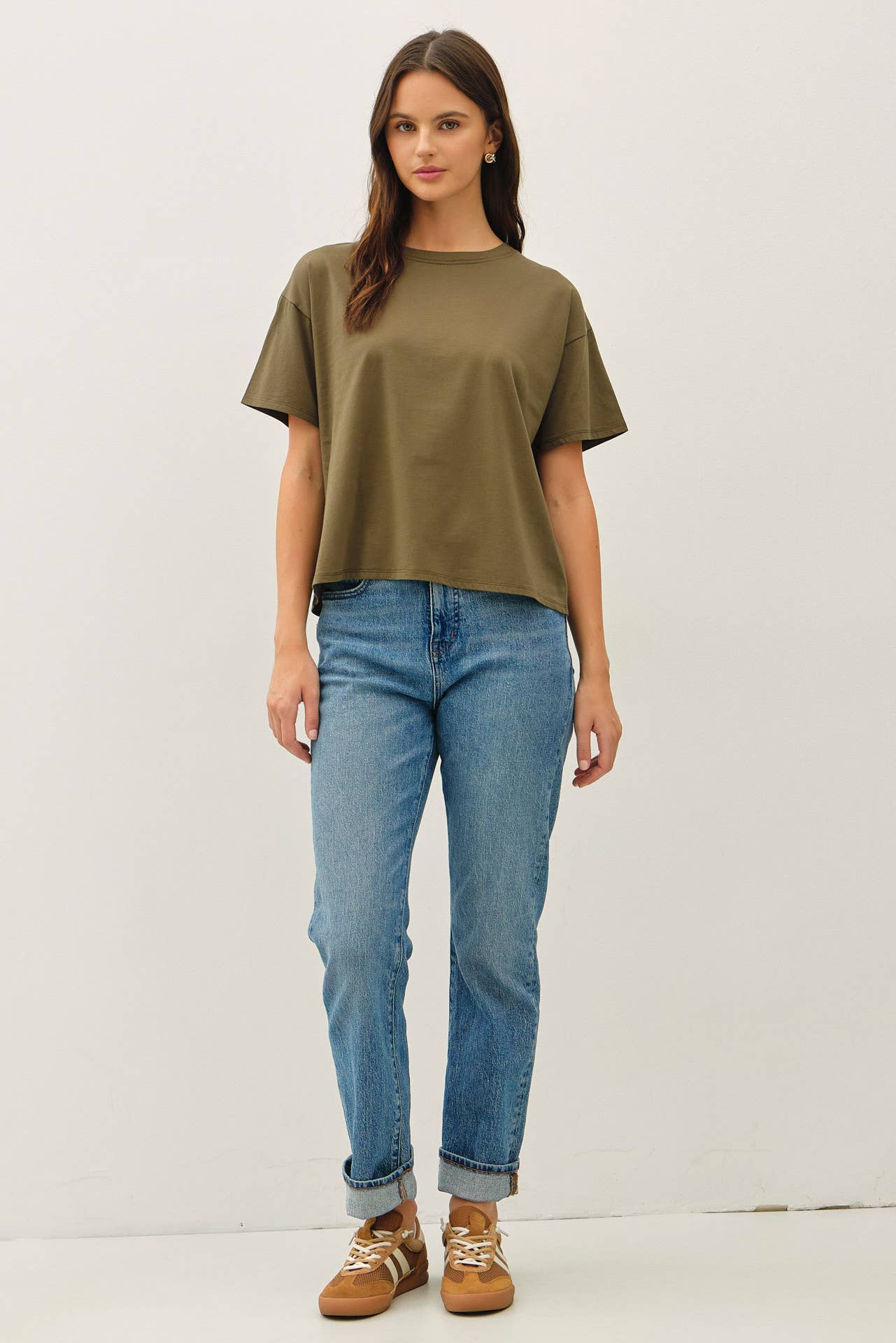 COTTON JERSEY OVERSIZED CROP T-SHIRTS (multiple colors available)