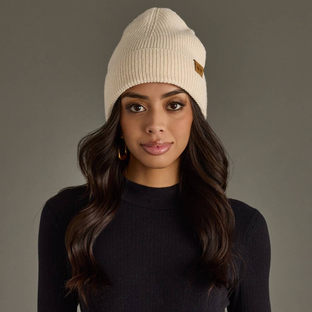 Beige Knit Beanie