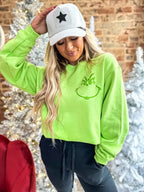 You're A Mean One Lime Green Graphic Crewneck