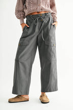 Wide-Leg Cargo Utility Trousers
