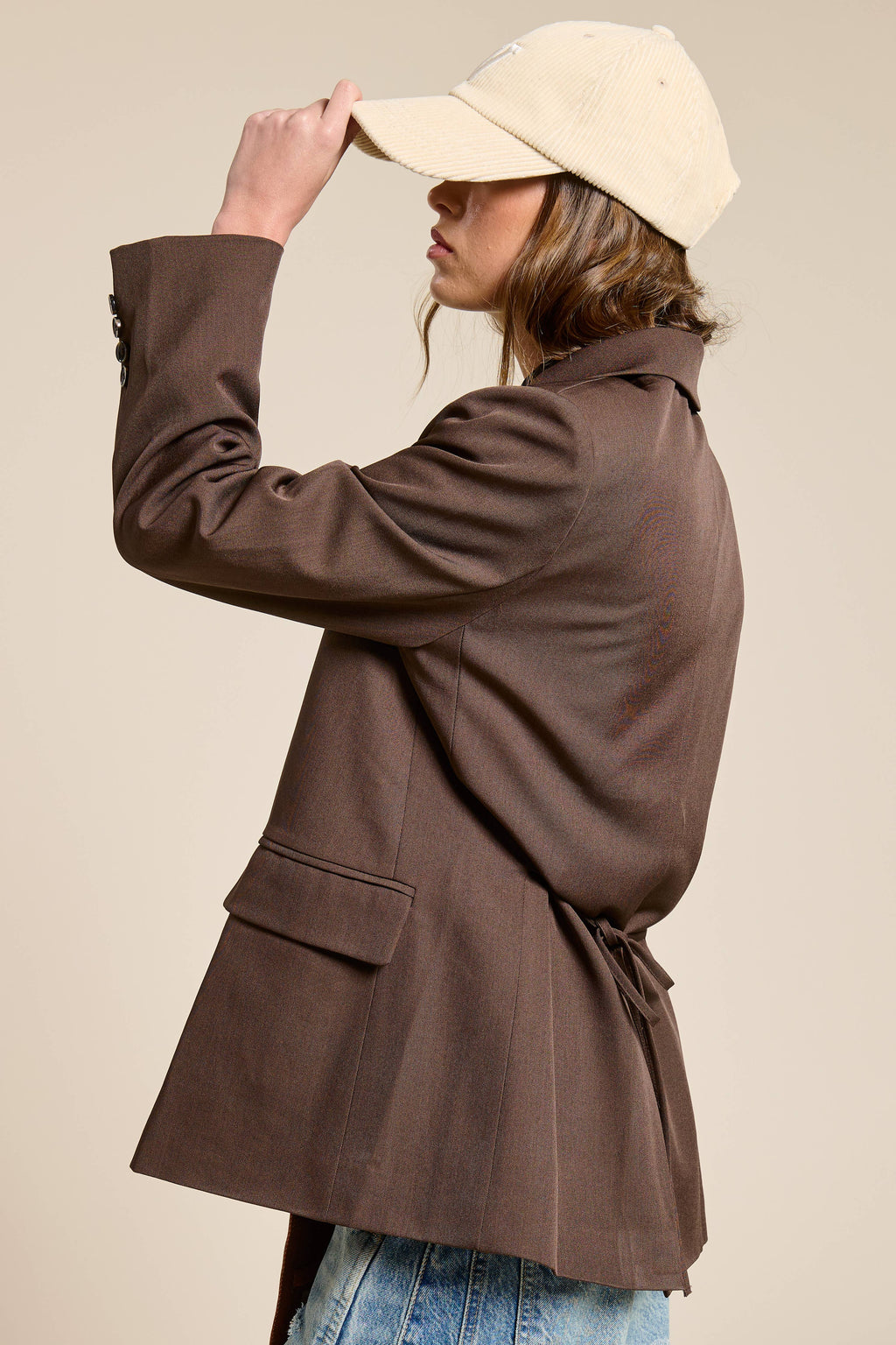 Adjustable Tie Back Blazer Jacket