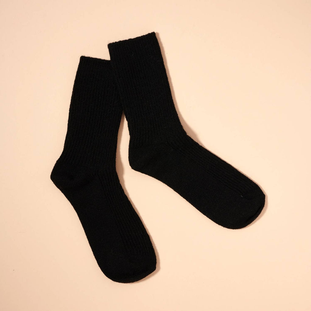 Ribbed Knit Crew Socks