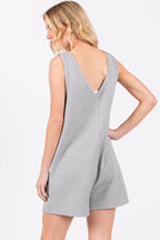 Textured Knit Overall Romper