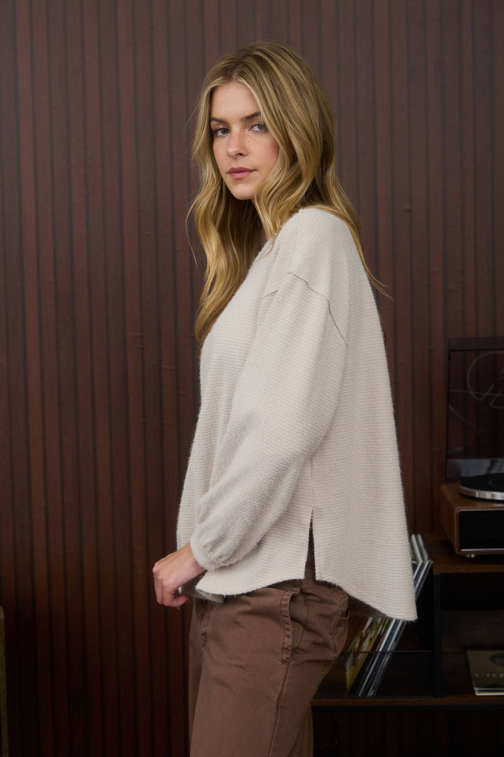 FUZZY KNIT LONG SLEEVE (two colors)