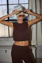 Round Neck Sleeveless Bubble Hem Top - Relaxed Tank