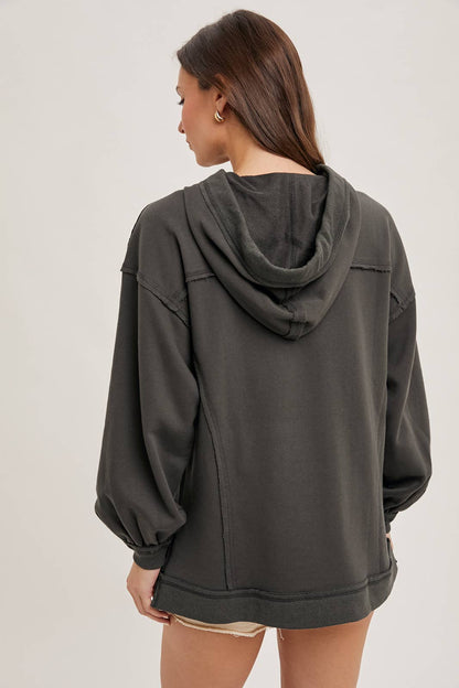 OVERSIZED SWEATSHIRT HOODIE WITH KANGAROO POCKET