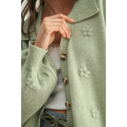 Pastel Cardigan with Floral Embellishments