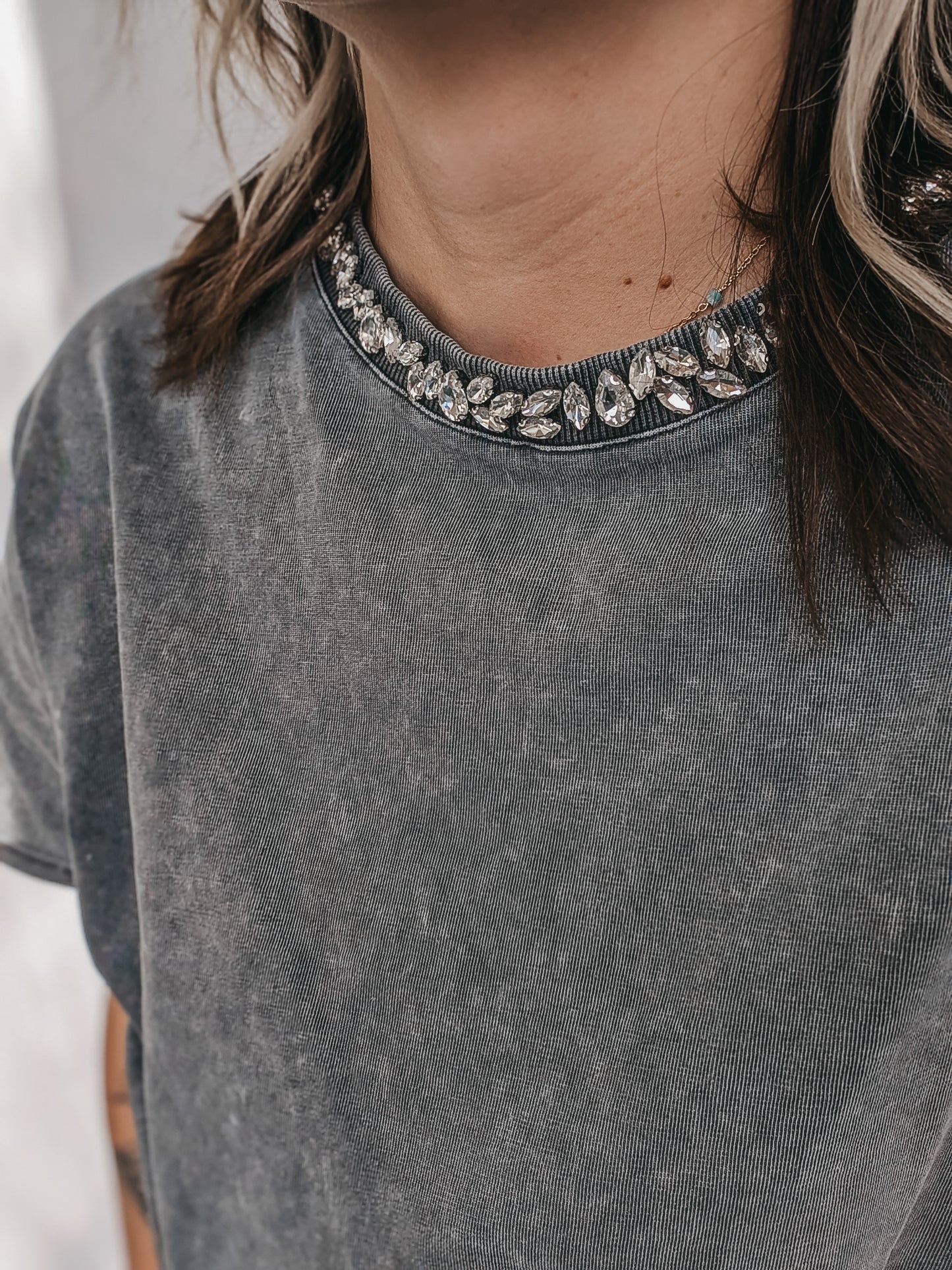 Rhinestone Embellished Tee