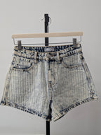 Crystal Embellished Acid Wash Shorts