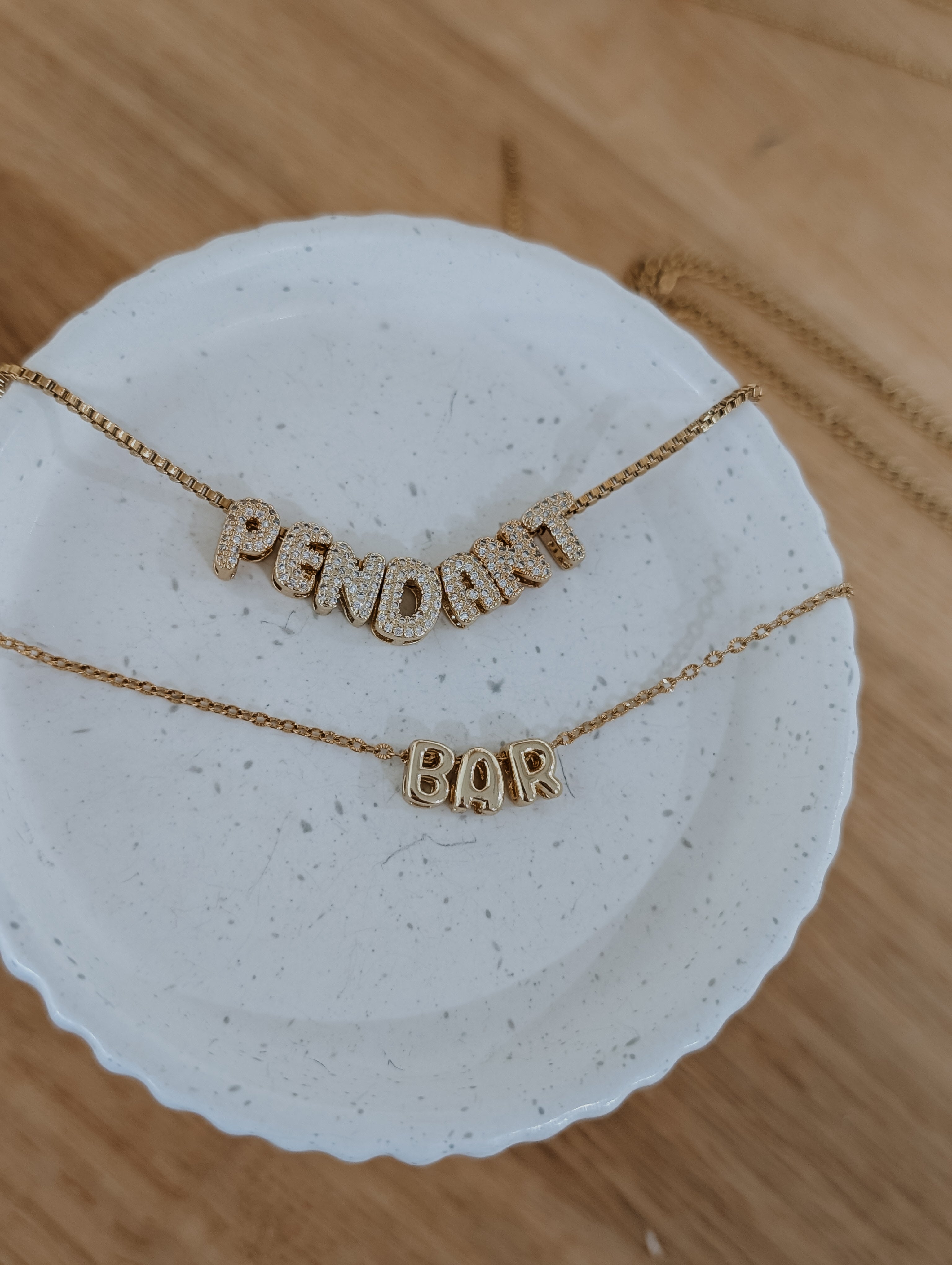 The Pendant Bar — Custom Initial Letter Necklace