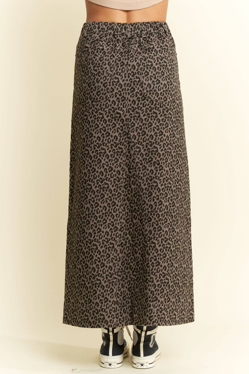 Leo Print Slit Skirt