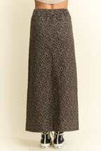Leo Print Slit Skirt