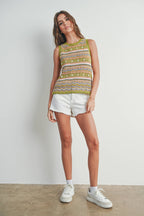 Geo Pattern Knit Top